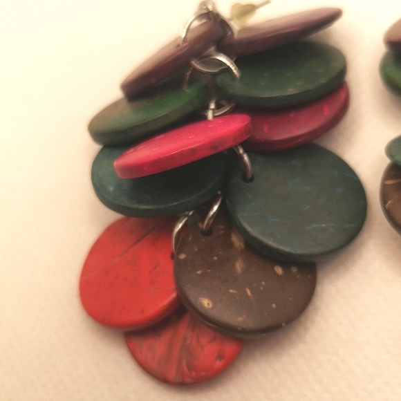 Tagua Nut disc drop earrings 🔥 - Picture 2 of 3